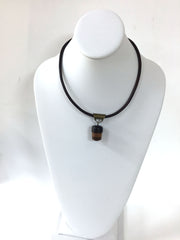 LV-5281 Pollyana Burl $ Lignum Vitae Pendant Necklace, Memorial Jewelry -SCREW CAP