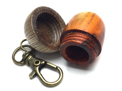 LV-5284 Sappanwood & Live Oak Acorn Key Fob, Pill Holder, Secret Compartment-SCREW CAP