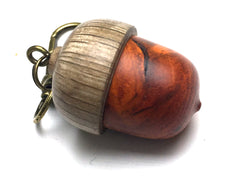 LV-5286 Sappanwood & Live Oak Acorn Key Fob, Pill Holder, Secret Compartment-SCREW CAP