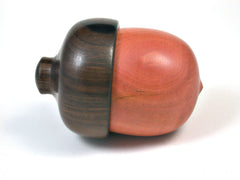 LV-1518 Pink Ivory & Mun Ebony Hand Turned Acorn Trinket Box, Keepsakes, Jewelry Box-SCREW CAP