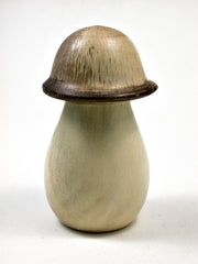 LV-1843 Holly & Live Oak Wooden Mushroom Trinket Box, Pill, Threaded Jewelry Box-SCREW CAP