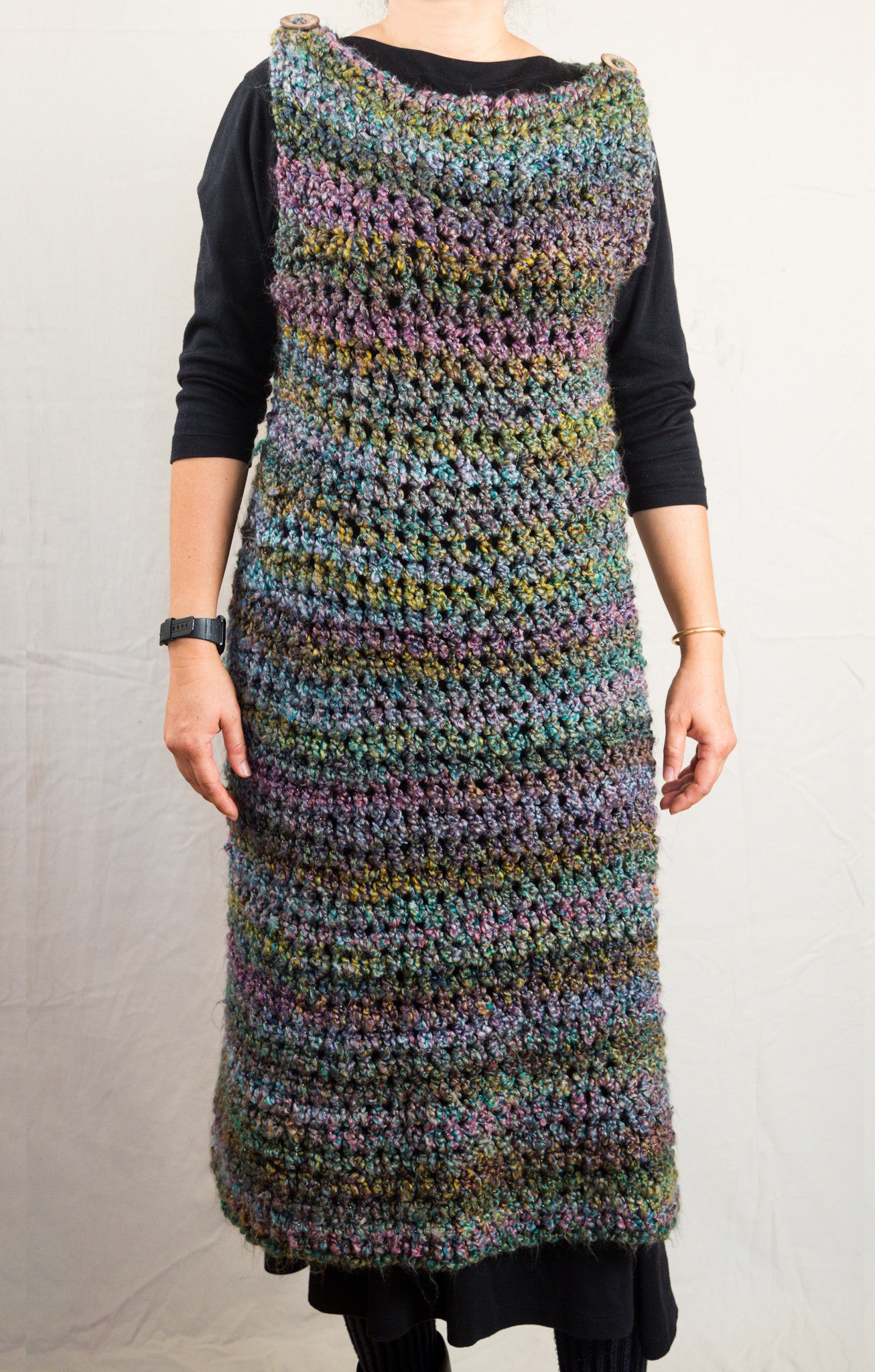 LVO-105 Pull Over Long Dress-Hand Crochet-Ready to Ship
