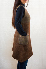 LVO-116 Asymmetrical Pull Over Dress-Hand Crochet-Ready to Ship-ONE OF A KIND