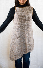 LVO-117 Asymmetrical, Reversible Pull Over Dress-Hand Crochet-Ready to Ship