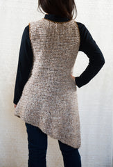 LVO-117 Asymmetrical, Reversible Pull Over Dress-Hand Crochet-Ready to Ship