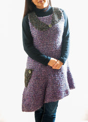 LVO-118 Asymmetrical Pull Over Dress-Hand Crochet-Made to Order