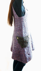 LVO-118 Asymmetrical  Pull Over Dress-Hand Crochet-Made to Order
