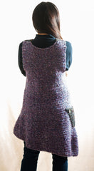 LVO-118 Asymmetrical  Pull Over Dress-Hand Crochet-Made to Order