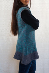 LVO-130 Reversible Swing Dress, Pull Over Tunic-Hand Crochet-Ready to Ship