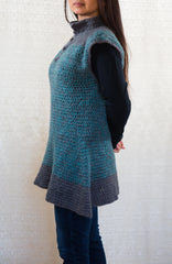 LVO-130 Reversible Swing Dress, Pull Over Tunic-Hand Crochet-Ready to Ship