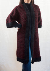 LVO-134 Reversible Kimono Jacket-Hand Crochet-Ready to Ship