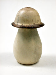 LV-1843 Holly & Live Oak Wooden Mushroom Trinket Box, Pill, Threaded Jewelry Box-SCREW CAP