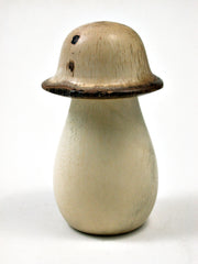 LV-1842 Holly & Live Oak Wooden Mushroom Trinket Box, Pill, Threaded Jewelry Box-SCREW CAP