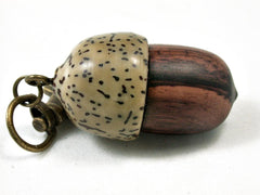 LV-3283 Camatillo & Yolillo Palm Nut Acorn Box, Pill Holder, Compartment Pendant-SCREW CAP