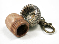 LV-3284  Japanese Sugi & Betel Nut Acorn Pendant Box, Keychain, Pill Fob-SCREW CAP