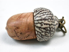 LV-3424 Cherry Burl & Betelnut Acorn Box, Pill Holder, Compartment Pendant-SCREW CAP