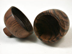 LV-3199 Bocote & Tamboti Acorn Pill Box, Jewelry, Engagement Ring Box-SCREW CAP