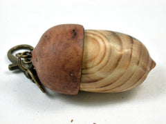 LV-3392 Ponderosa Pine Burl & Briar Burl Acorn Pendant, Bag Charm, Keychain-SCREW CAP