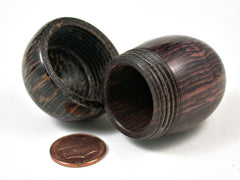 LV-3208 Camatillo & Black Palm Acorn Pill Box, Jewelry, Engagement Ring Box-SCREW CAP