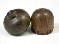 LV-3359 Lignum Vitae & Black Chacate Acorn Box, Pill Holder, Engagement Ring Box-SCREW CAP