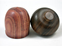LV-3379 Tulipwood & Black Chacate Acorn Jewelry Box, Pill Box, Trinket Box-SCREW CAP