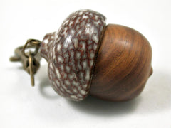 LV-3278 Lignum Vitae & Betel Nut Acorn Pendant Box, Charm, Pill Holder-SCREW CAP