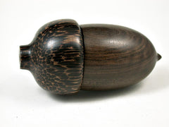 LV-3207 Black Chacate & Black Palm Acorn Pill Box, Jewelry, Engagement Ring Box-SCREW CAP
