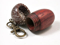 LV-3270 African Padauk & Betelnut Acorn Pendant Box, Charm, Pill Holder-SCREW CAP
