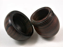 LV-3320 Ironwood & Ebony Acorn Jewelry Box, Pill Box, Engagement Ring Box-SCREW CAP