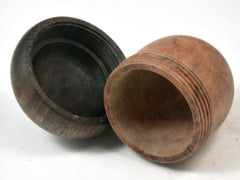 LV-3378 Camphor Burl & Walnut Acorn Pill Box, Engagement Ring Box-SCREW CAP