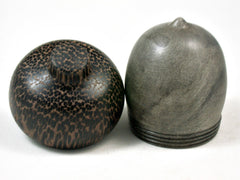 LV-3364 Buckeye & Black Palm Acorn Jewelry Box, Pill Box, Trinket Box-SCREW CAP