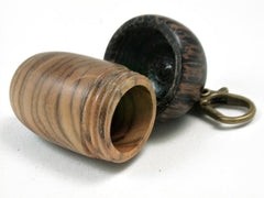 LV-3427 Chinese Pistachio & Black Palm Acorn Pendant Box, Charm, Pill Holder-SCREW CAP