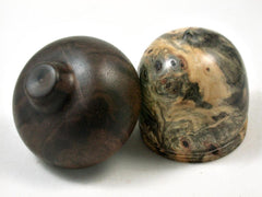 LV-3386 Buckeye Burl & Black Walnut Acorn Jewelry, Ring Box, Pill Box-SCREW CAP