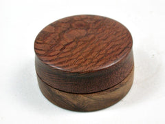 LV-3382  Leopardwood & ironwood Flat Pill Box, Snuff Box, Ring Holder, Trinket Box-SCREW CAP