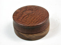LV-3382 Leopardwood & ironwood Flat Pill Box, Snuff Box, Ring Holder, Trinket Box-SCREW CAP