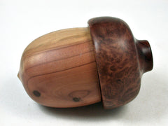 LV-3141 Aromatic Cedar & Red Mallee Burl Acorn Pill Box, Jewelry, Engagement Ring Box-SCREW CAP