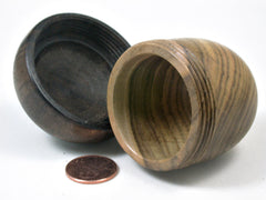 LV-3371 Chinese Pistachio & Walnut Acorn Jewelry Box, Pill Box, Trinket Box-SCREW CAP