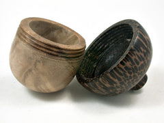 LV-3361 Bay Laurel Burl & Black Palm Acorn Jewelry, Ring Box, Pill Box-SCREW CAP