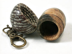 LV-3299  Buckeye Burl & Betelnut Acorn Pendant Box, Charm, Pill Holder-SCREW CAP