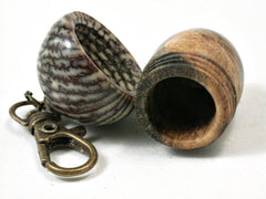 LV-3299 Buckeye Burl & Betelnut Acorn Pendant Box, Charm, Pill Holder-SCREW CAP
