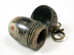 LV-3296 Buckeye Burl & Black Palm Acorn Pendant Box, Charm, Pill Holder-SCREW CAP