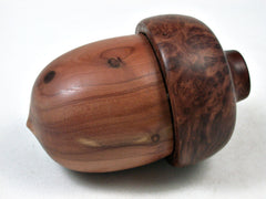 LV-3141 Aromatic Cedar & Red Mallee Burl Acorn Pill Box, Jewelry, Engagement Ring Box-SCREW CAP