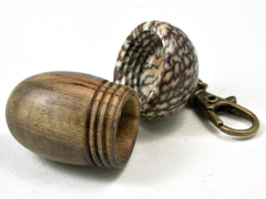 LV-3285 Black Persimmon & Betelnut Acorn Pendant Box, Charm, Pill Holder-SCREW CAP