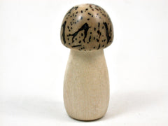 LV-3461 American Holly & Yollilo Palm Nut Wooden Mushroom Box-THREADED