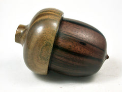 LV-3365 Ebony & Verawood Acorn Jewelry Box, Pill Box, Trinket Box-SCREW CAP