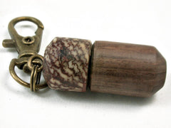 LV-3439 Cocuswood & Betelnut Threaded Vial, Pill Pendant, Memorial Jewelry-SCREW CAP
