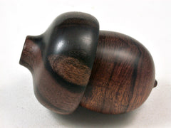 LV-3320 Ironwood & Ebony Acorn Jewelry Box, Pill Box, Engagement Ring Box-SCREW CAP