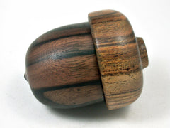 LV-3370 Ebony & Bocote Acorn Jewelry Box, Pill Box, Trinket Box-SCREW CAP