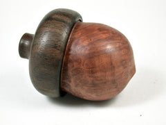 LV-3201  Redwood Burl & Black Walnut  Acorn Pill Box, Jewelry, Engagement Ring Box-SCREW CAP