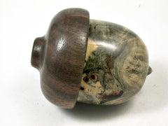 LV-3372 Buckeye Burl & Black Walnut Burl Acorn Jewelry, Pill , Trinket Box-SCREW CAP